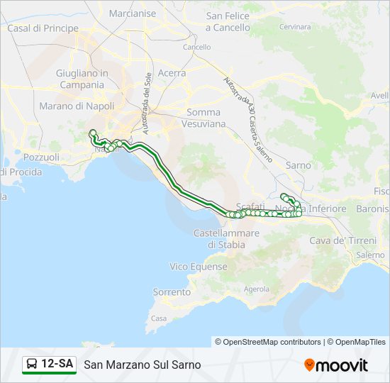 12-SA Bus Line Map