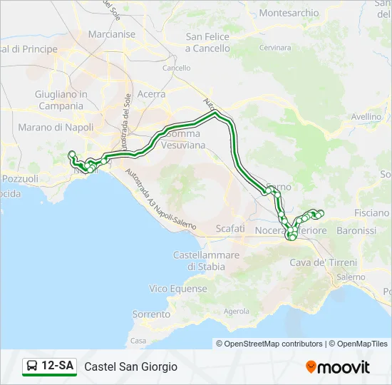 12-SA Bus Line Map