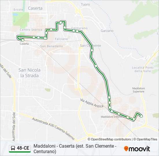 Percorso linea bus 48-CE