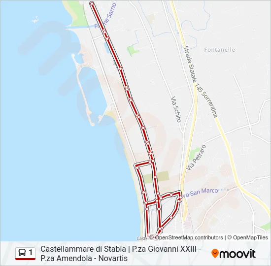 1 Bus Line Map