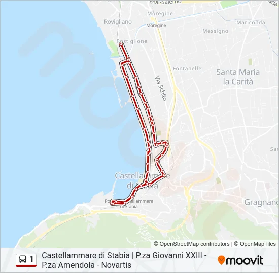 1 Bus Line Map