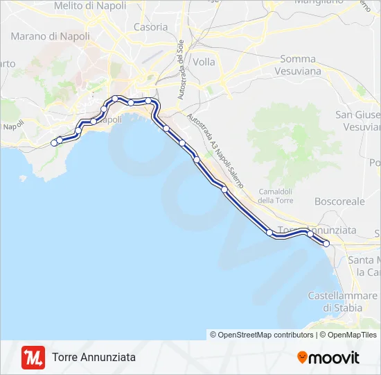 Percorso linea treno L2