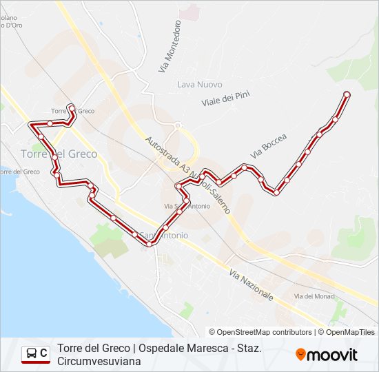 Percorso linea bus C