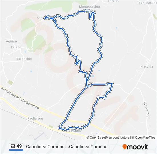 49 Bus Line Map