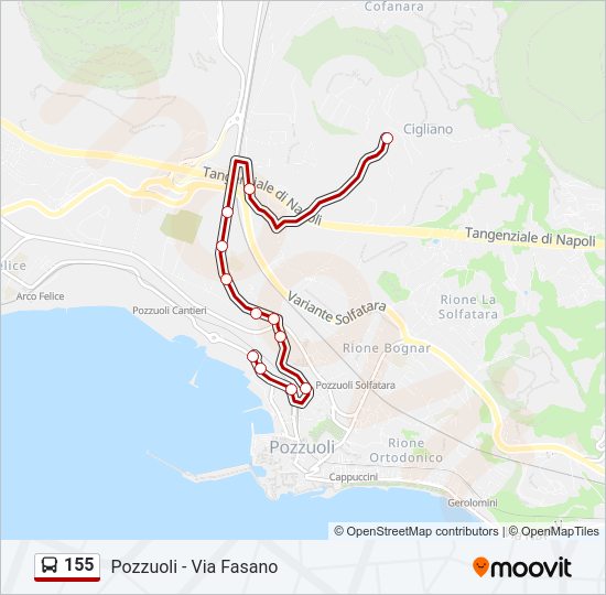 Percorso linea bus 155