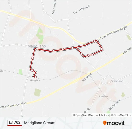 702 Bus Line Map