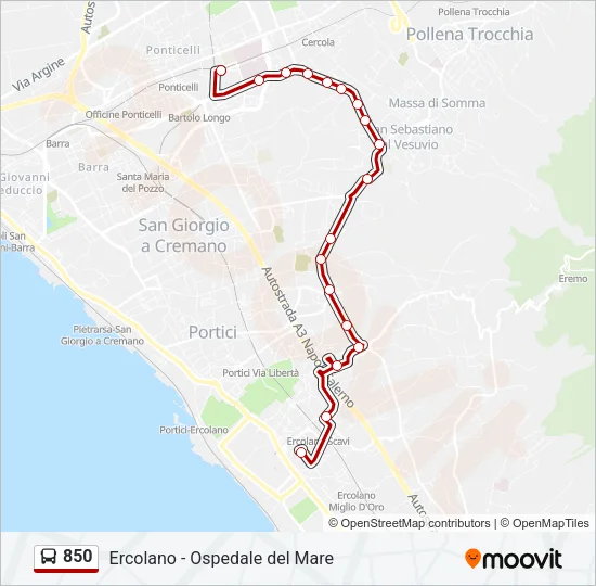 850 Bus Line Map