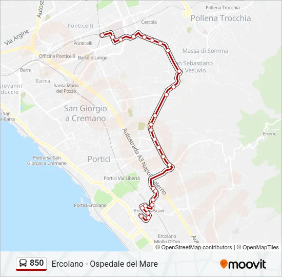 850 Bus Line Map