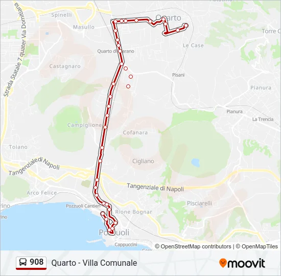 908 Bus Line Map