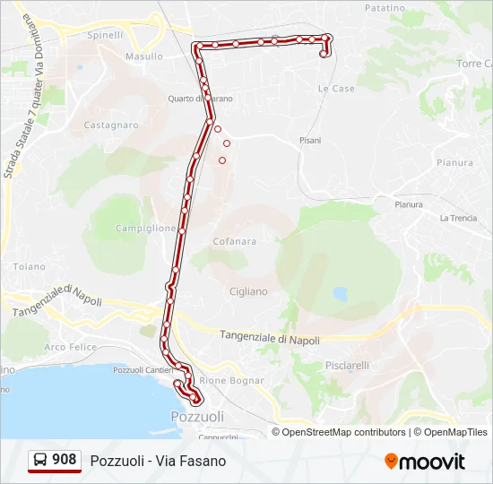 908 Bus Line Map