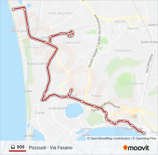 909 Bus Line Map