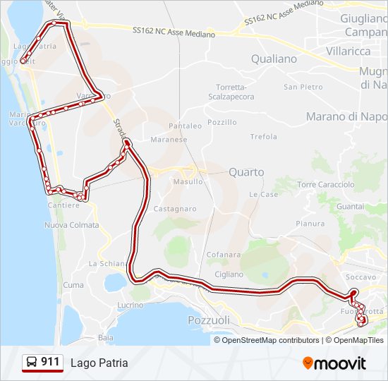 Percorso linea bus 911