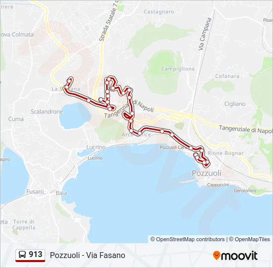 913 Bus Line Map