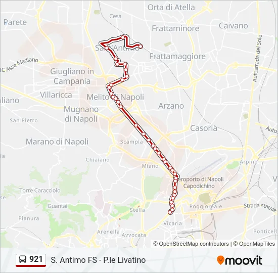 921 Bus Line Map