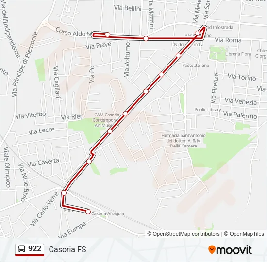 922 Bus Line Map
