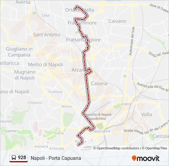 Percorso linea bus 928