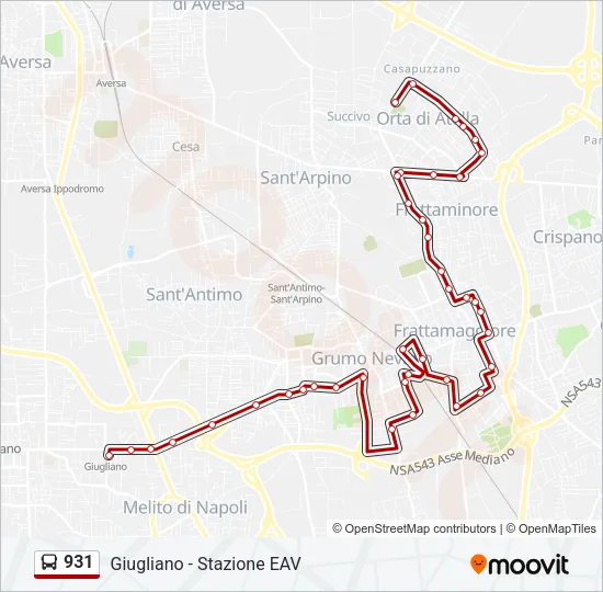 931 Bus Line Map