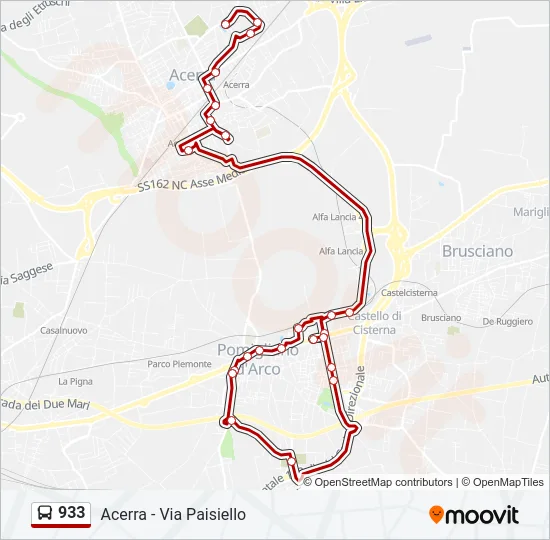 933 Bus Line Map