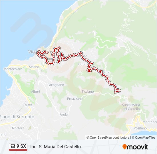 Percorso linea bus 9 SX