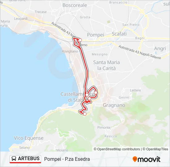 ARTEBUS Bus Line Map