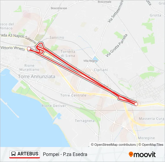 ARTEBUS Bus Line Map