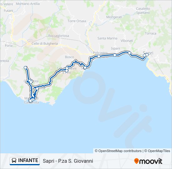 Percorso linea bus INFANTE