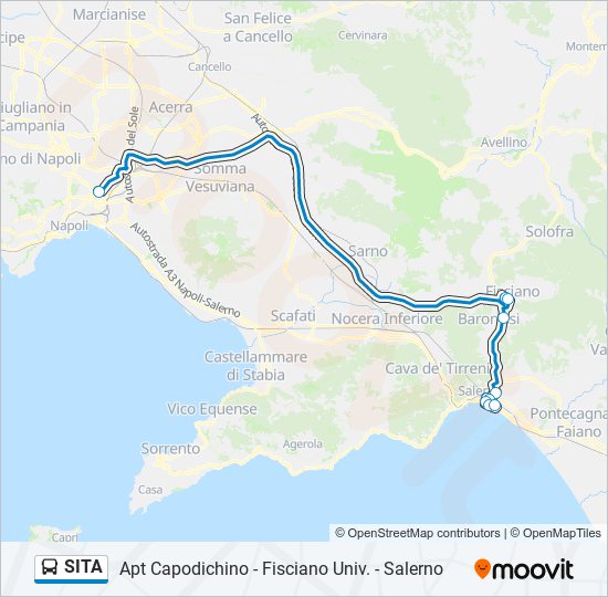 Percorso linea bus SITA