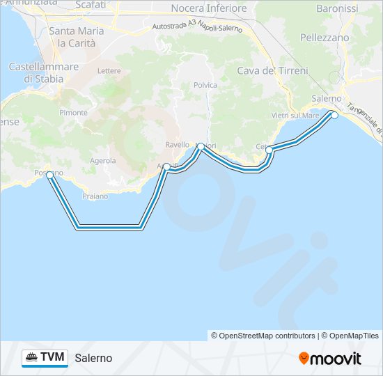 Percorso linea navigazione TVM