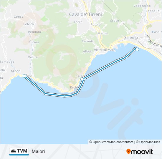 Percorso linea navigazione TVM