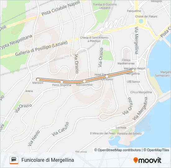 FUNICOLARE DI MERGELLINA Funicular Line Map