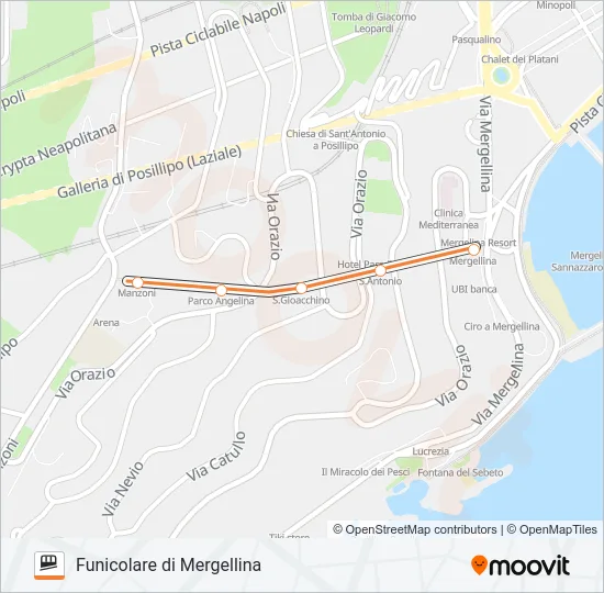 FUNICOLARE DI MERGELLINA Funicular Line Map