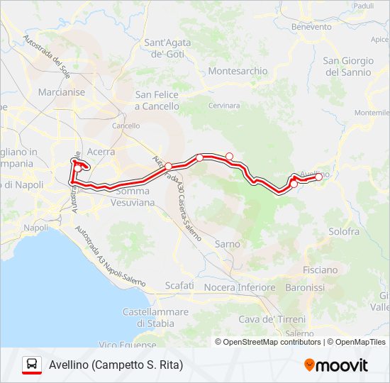 Percorso linea bus BARTOLINI