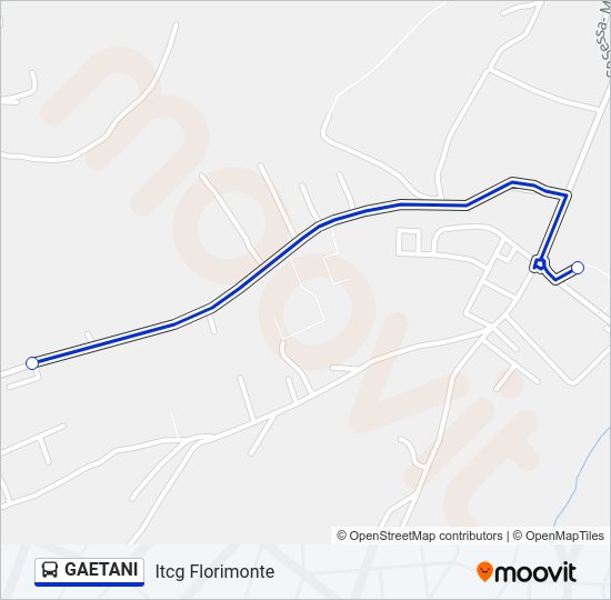 Percorso linea bus GAETANI