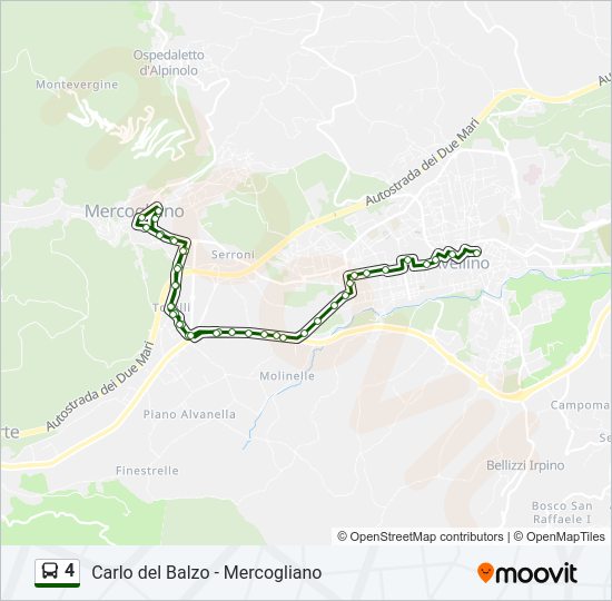 Percorso linea bus 4