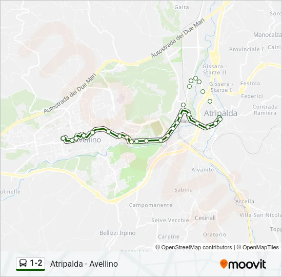 1-2 Bus Line Map