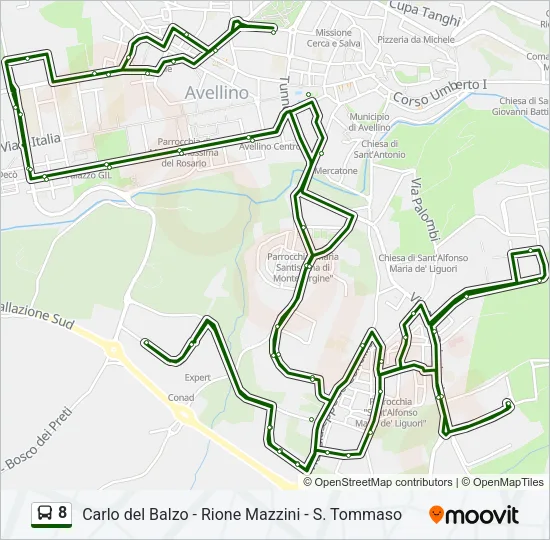 8 Bus Line Map