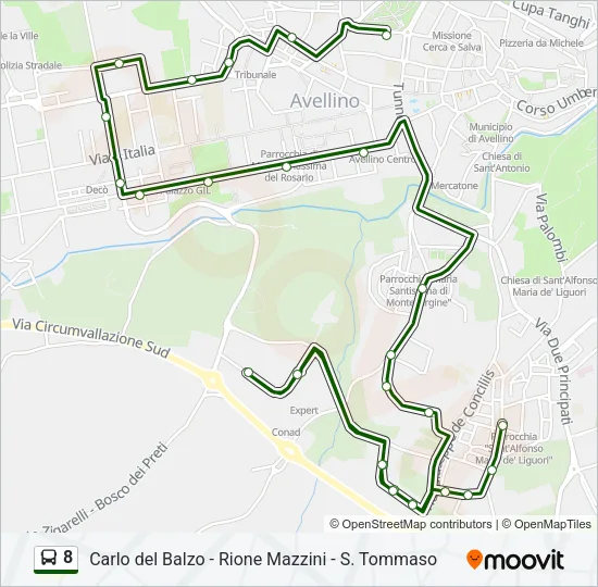 8 Bus Line Map