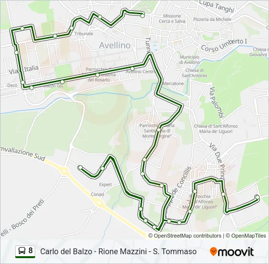8 Bus Line Map