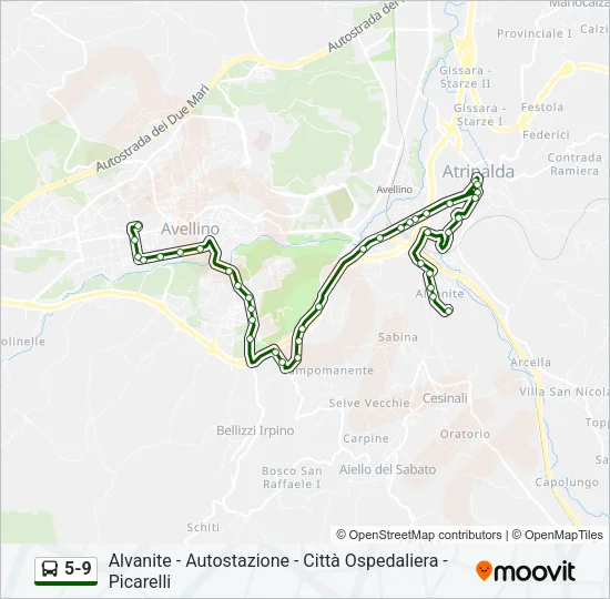 5-9 Bus Line Map