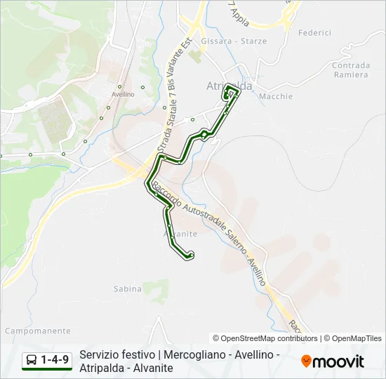 1-4-9 Bus Line Map