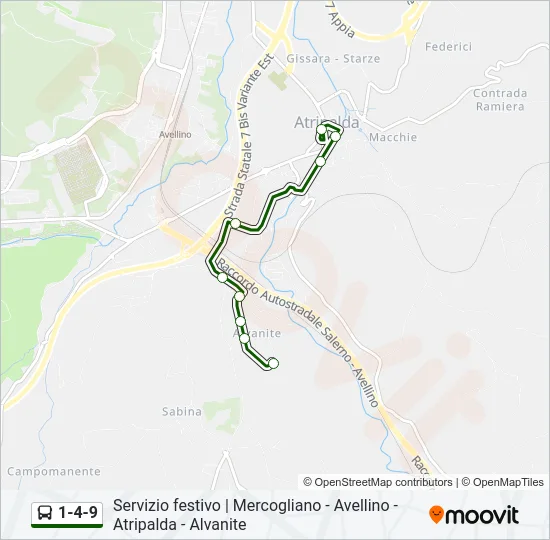 1-4-9 Bus Line Map