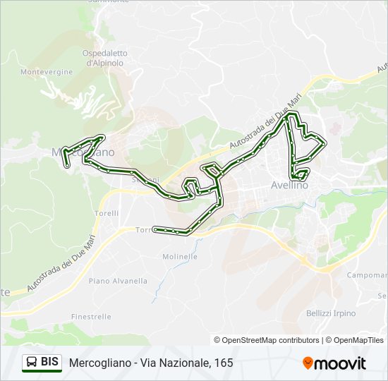 Percorso linea bus BIS