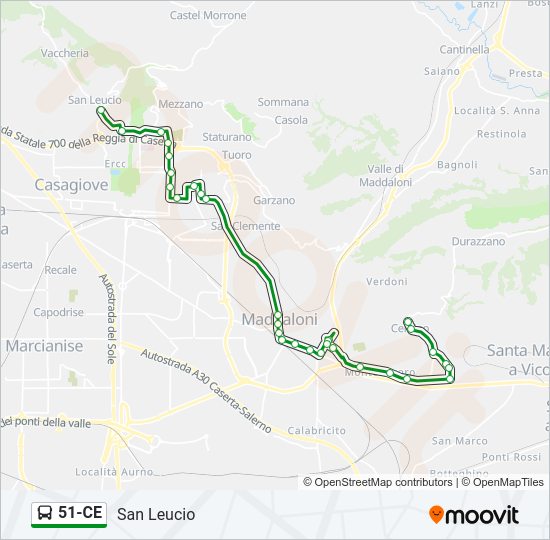 Percorso linea bus 51-CE