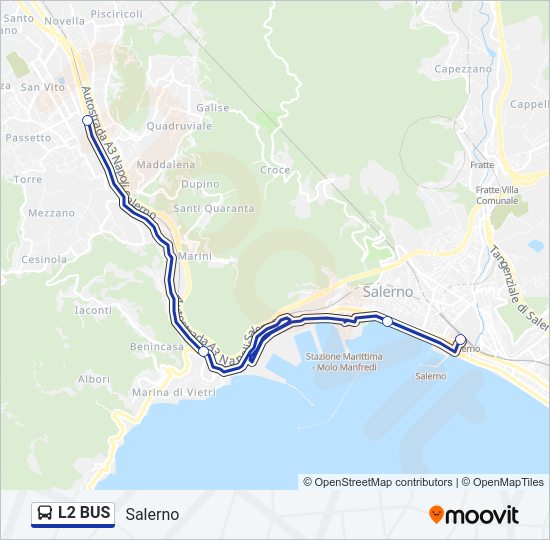 Percorso linea bus L2 BUS