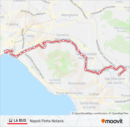L6 BUS Bus Line Map