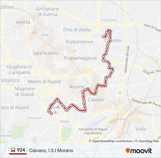 Percorso linea bus 924