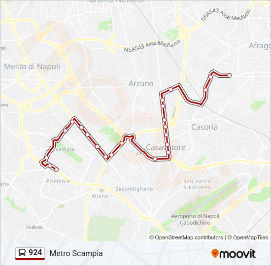 Percorso linea bus 924
