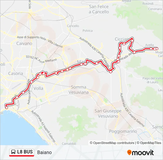 L8 BUS Bus Line Map