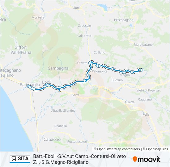 Percorso linea bus SITA