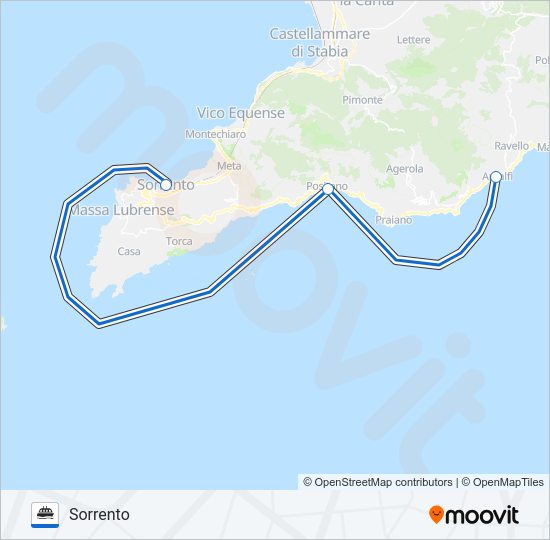 Percorso linea navigazione COAST LINES